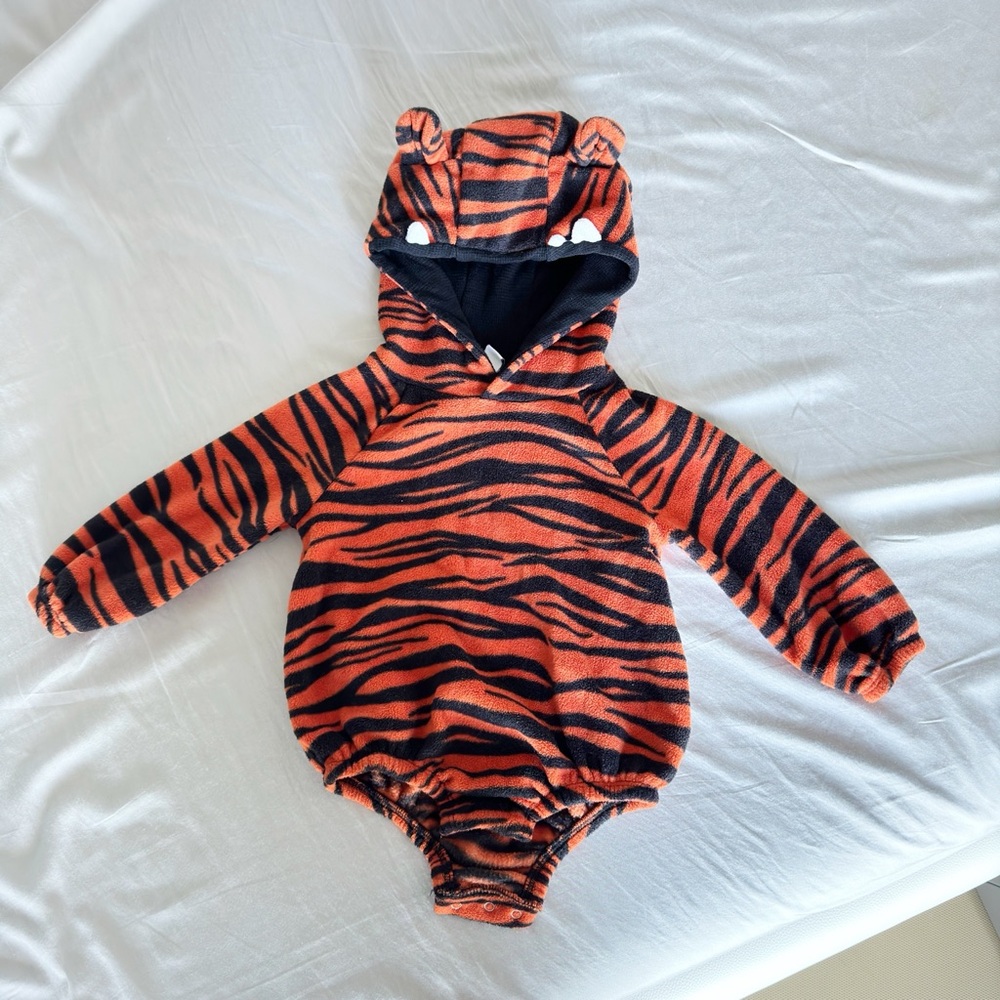 Toddler / baby fleece tiger bodysuit costume